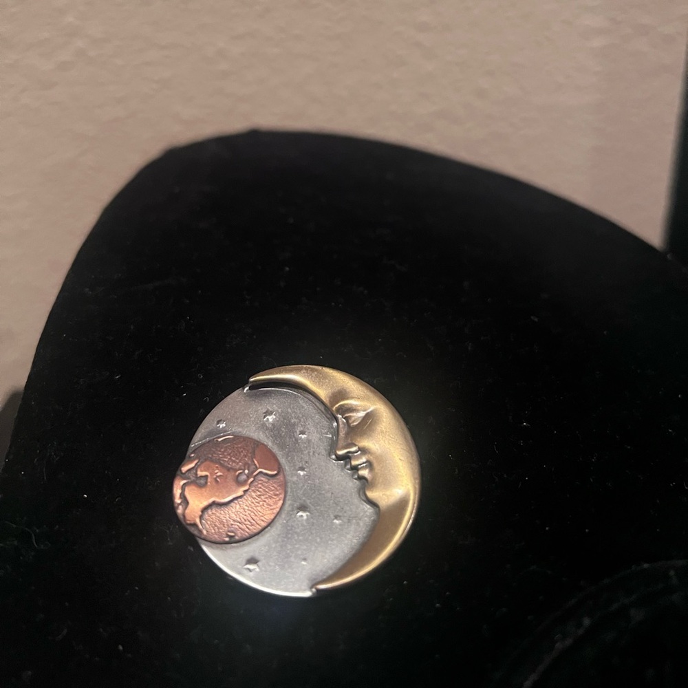 Moon and Earth Brooch